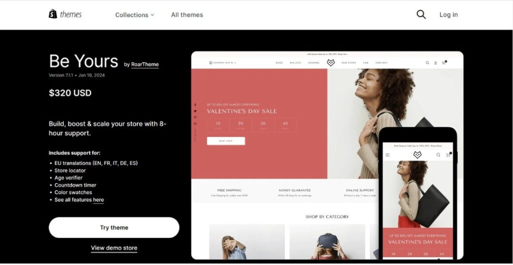Be Yours- Best shopify theme for mobile