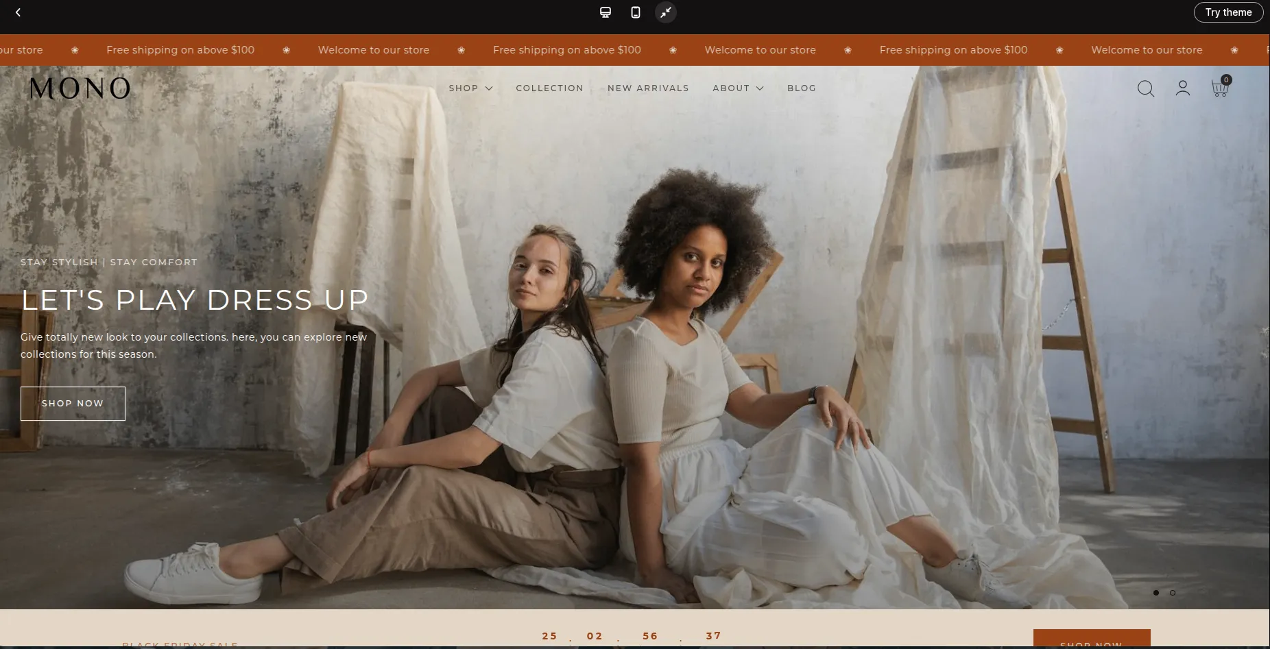 Mono Shopify theme