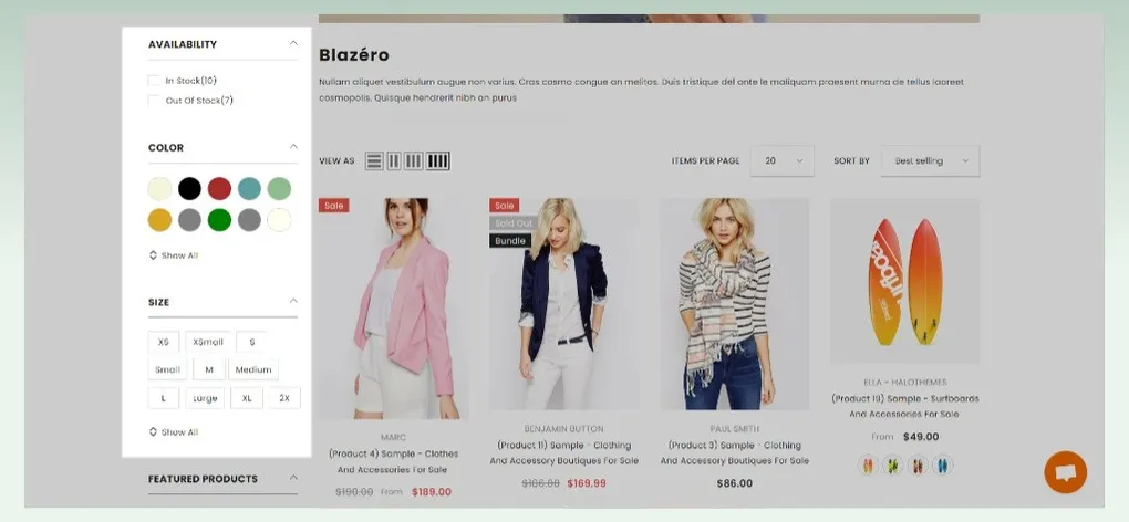 advanced filtering best shopify theme for apparel store
