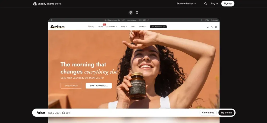 Eurus - Arise preset for Wellness brands