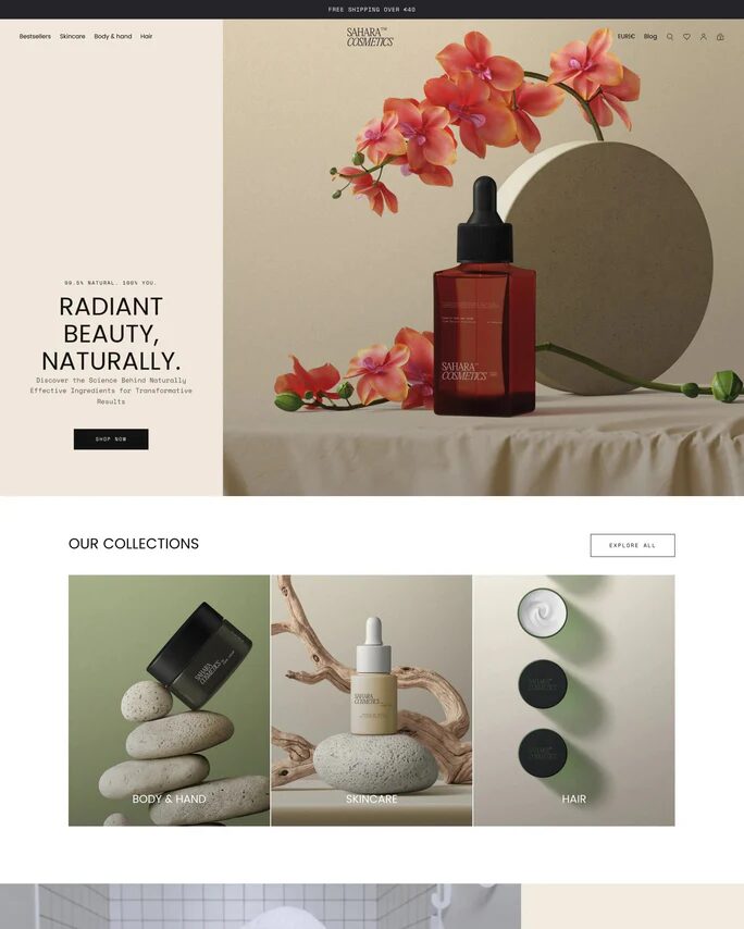 Best Shopify Themes for beauty products - Sahara theme