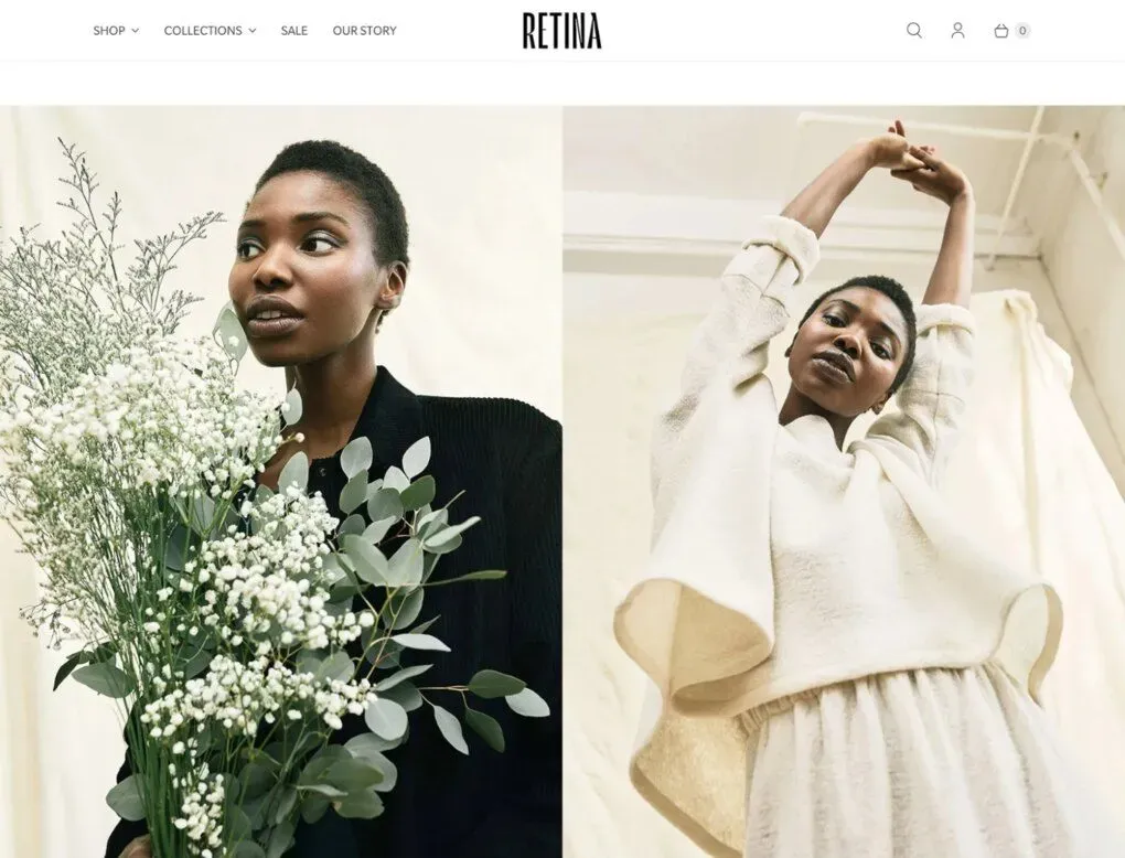 retina best shopify theme for apparel store