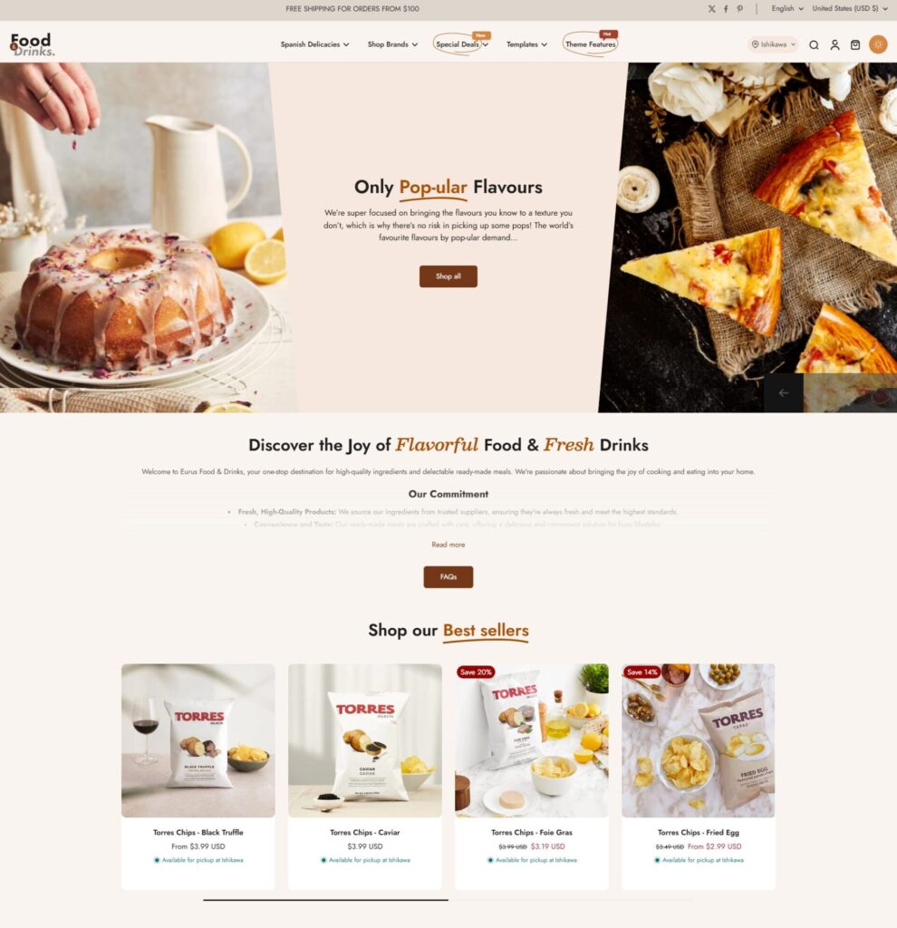 Eurus Shopify Theme - Breeze preset