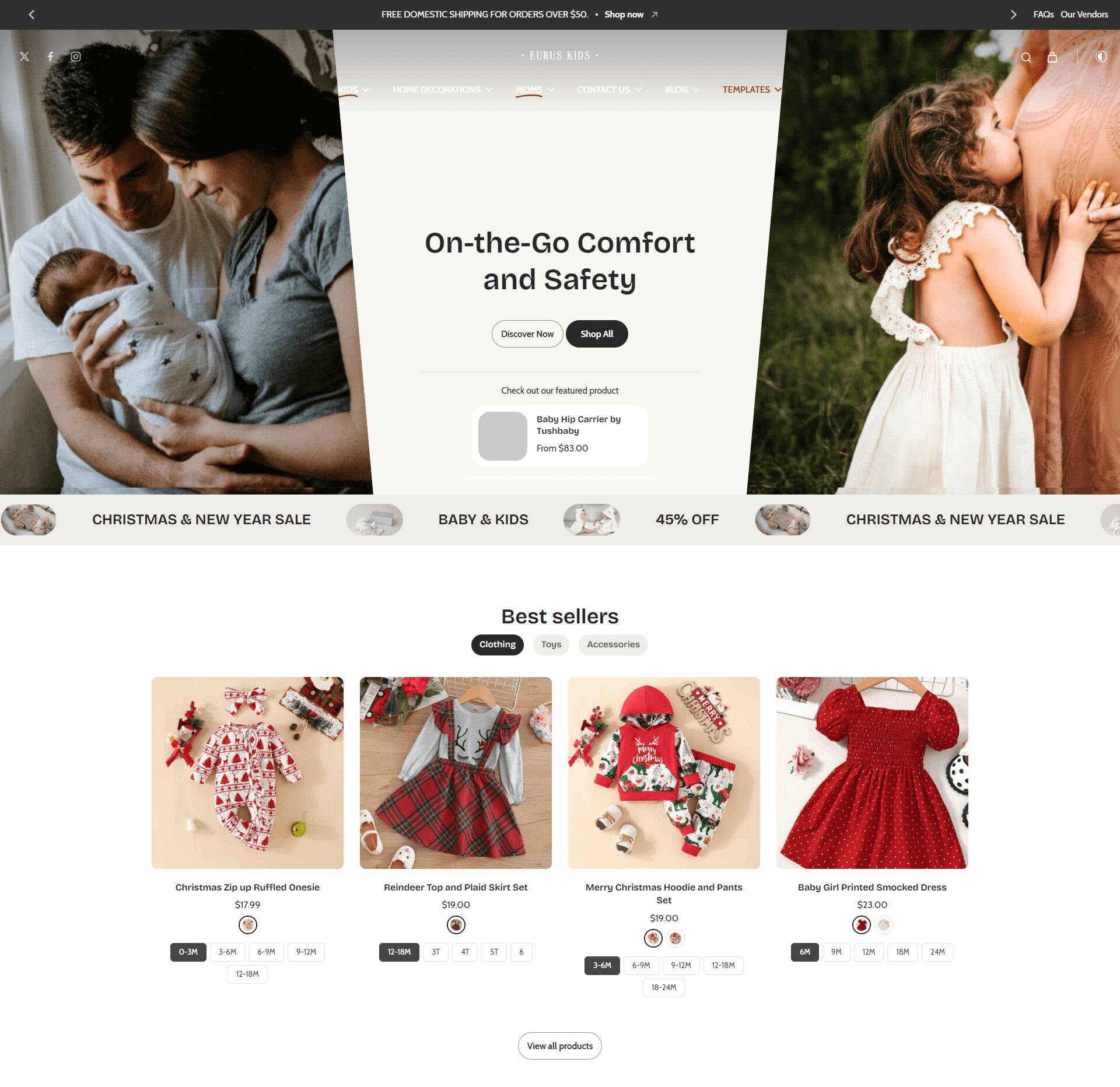 Eurus Shopify Theme - Swirl preset