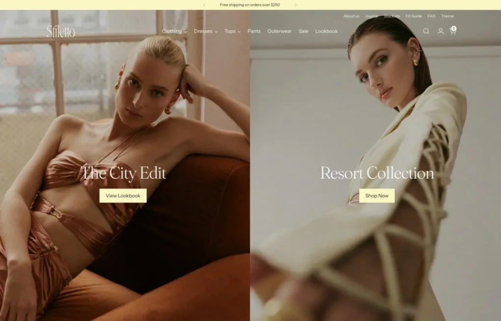 stiletto best shopify theme for apparel store
