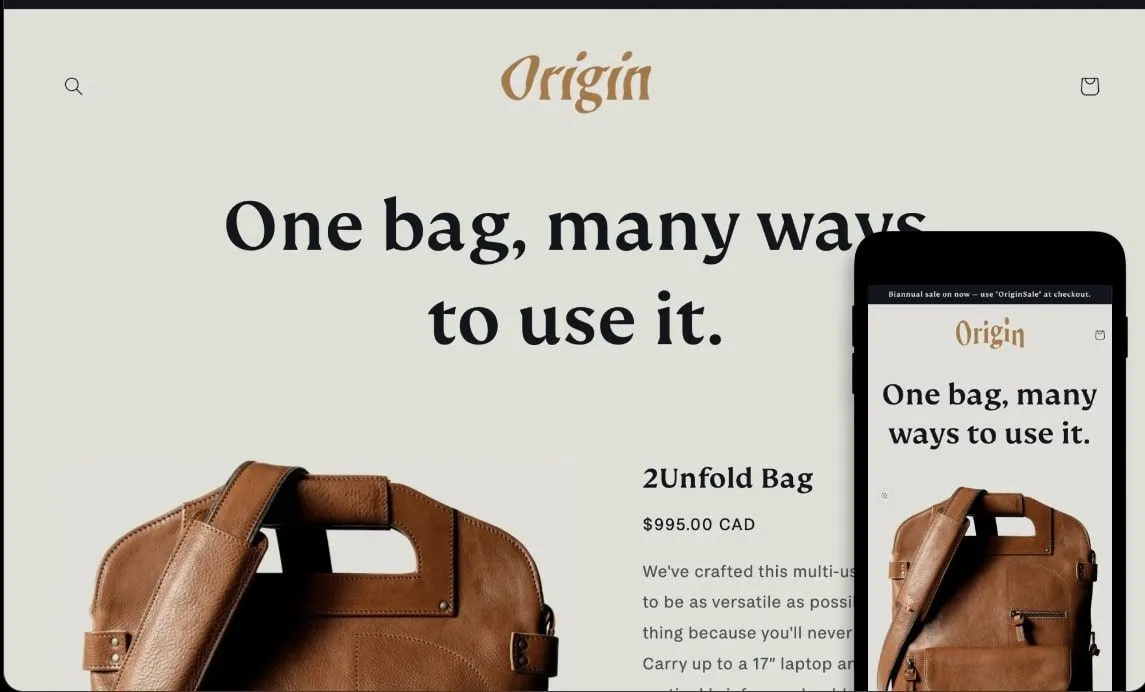 Origin shopify theme
