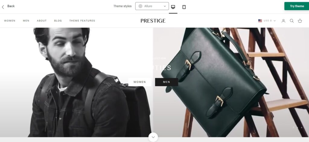 Prestige Theme Shopify preset - Allure