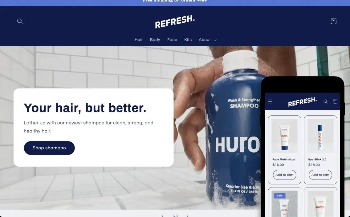Refresh - best free shopify theme for single product