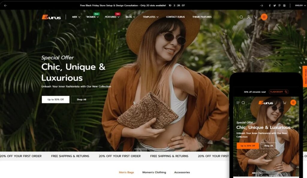 Eurus - best shopify themes for single product