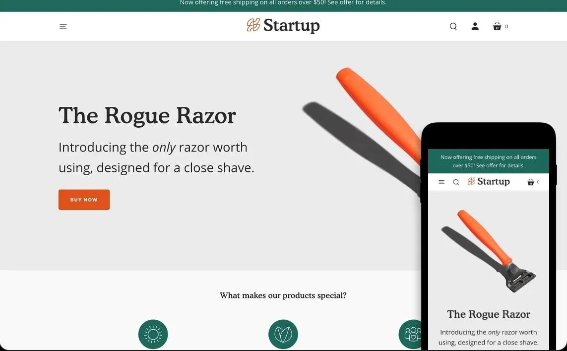 Startup - shopify theme single product