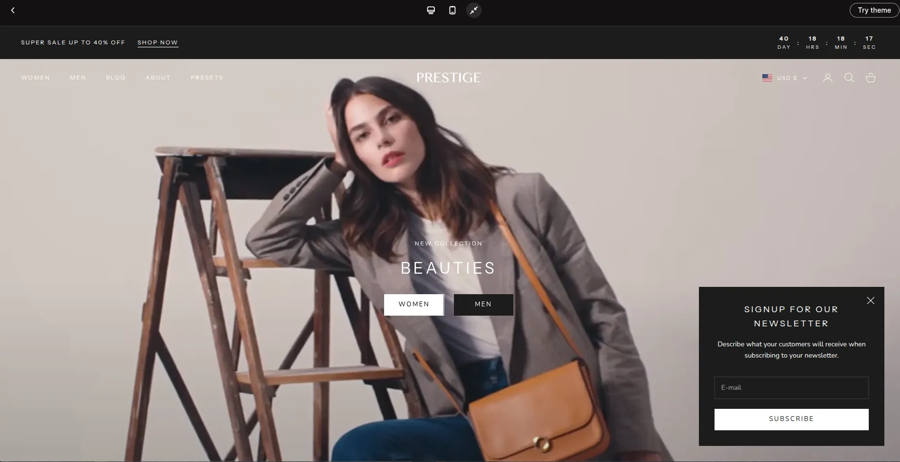 Prestige Shopify theme