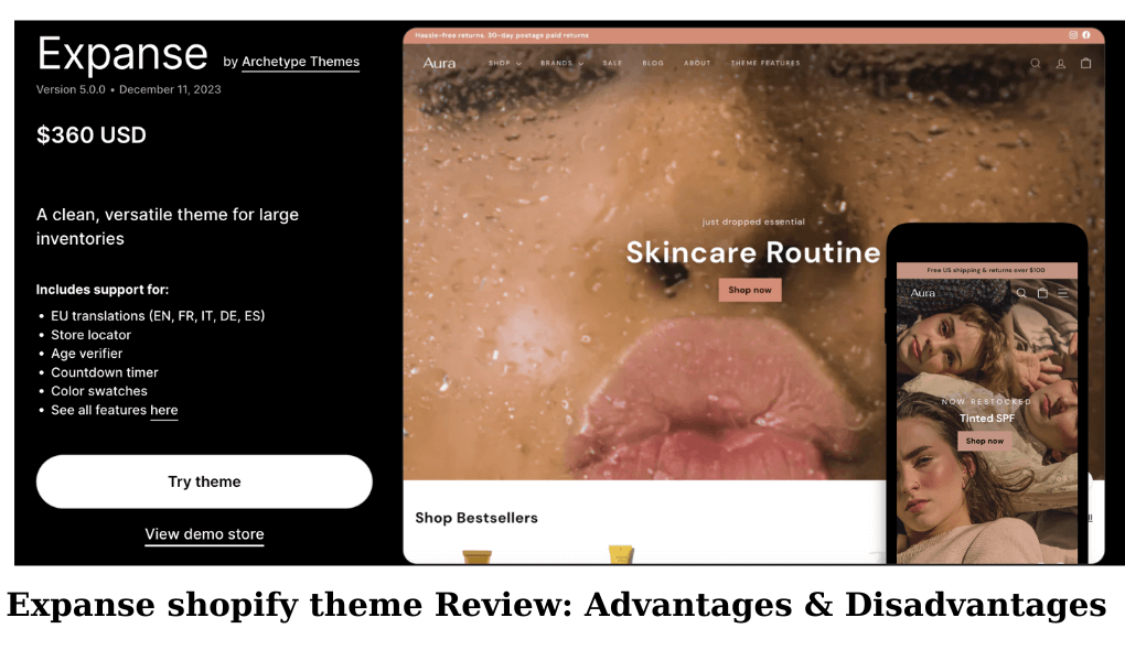 Review expanse shopify theme Advantages & Disadvantages