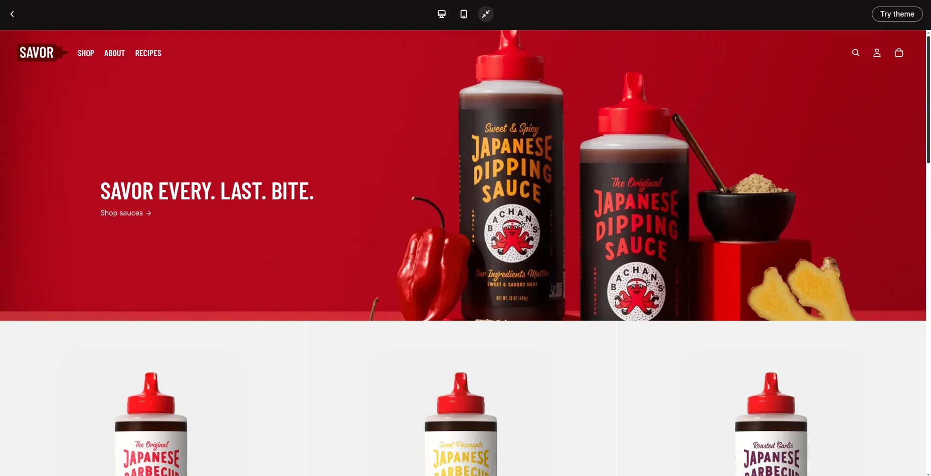 Savor Shopify Theme