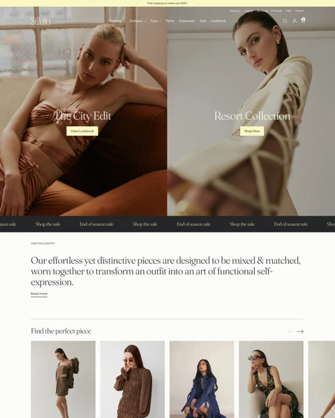 Best Shopify Themes for clothing store: Stiletto Theme