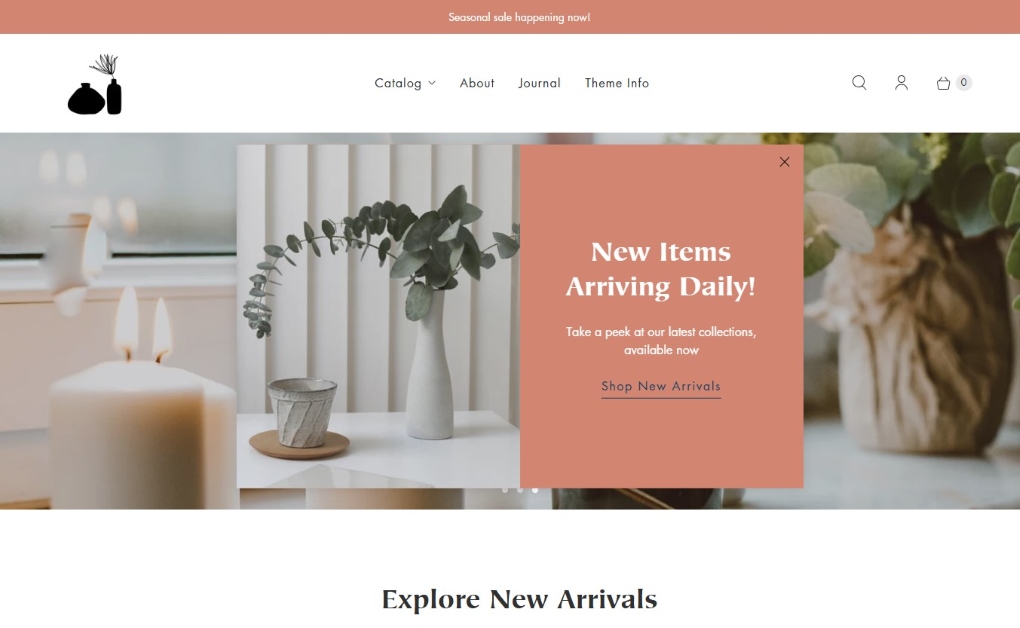 Retina Shopify theme’s preset: 4 diverse styles