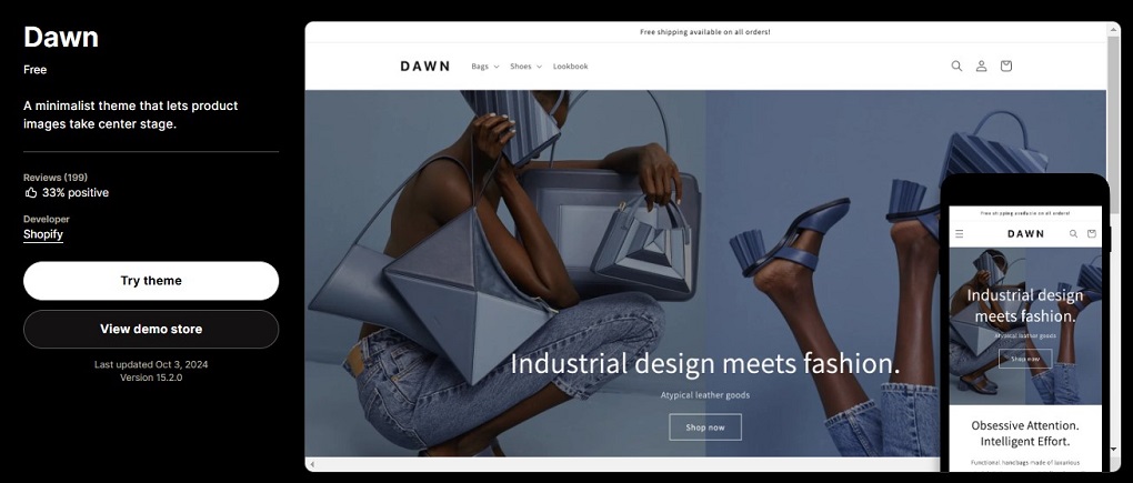 Shopify Dawn theme review by Omnithemes