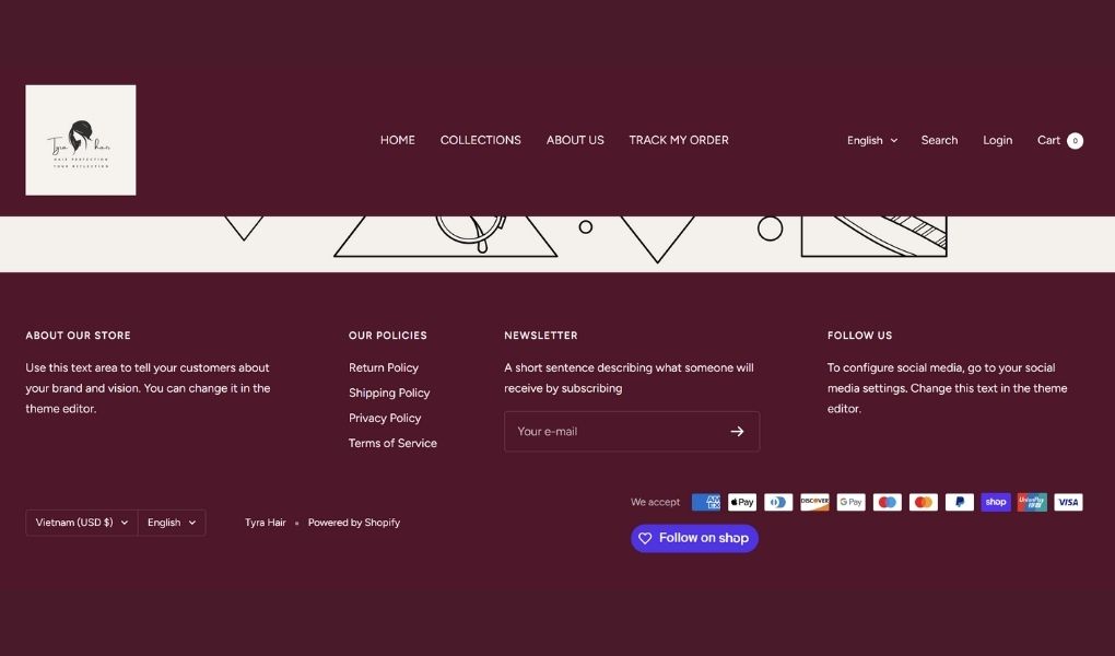 Header and Footer Customization for Focal Shopify theme