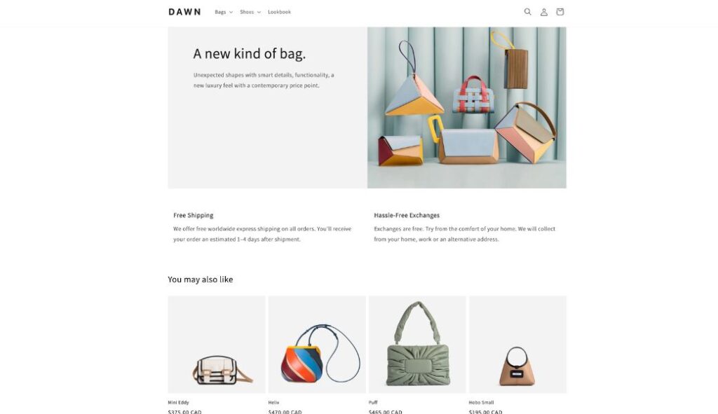 Redcommended product: dawn shopify theme