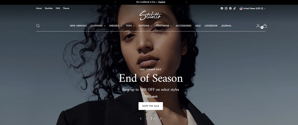 chic preset stiletto shopify theme