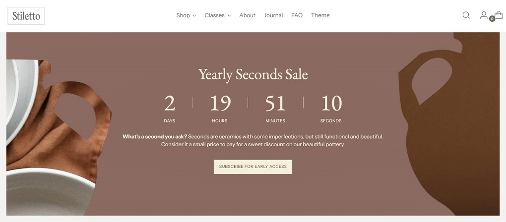 countdown timer stiletto shopify theme