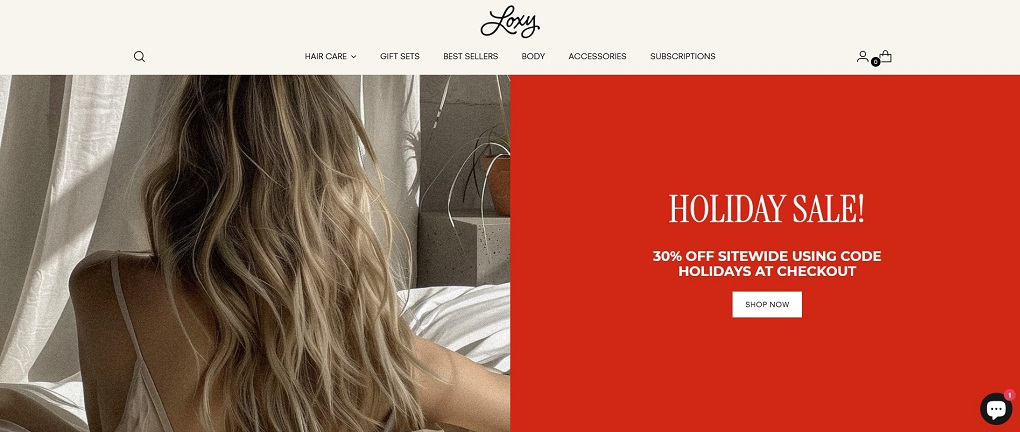 loxy hair store using stiletto shopify theme