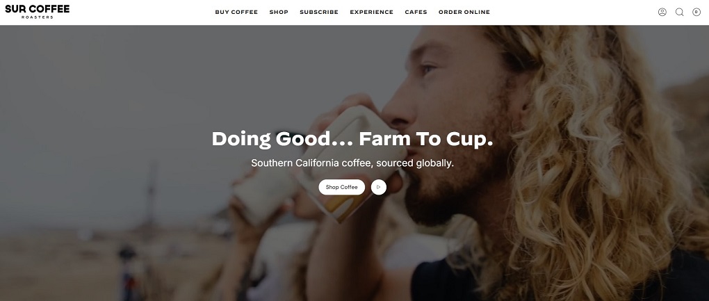 sur coffee store using broadcast shopify theme