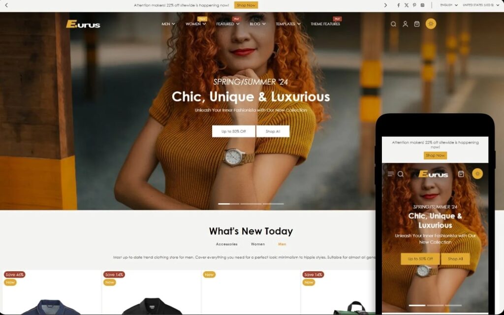  Eurus shopify theme