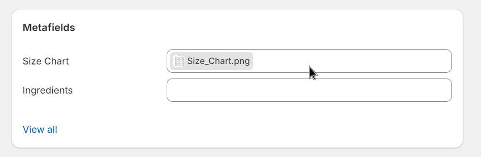 3 Add size chart in Shopify with metafields