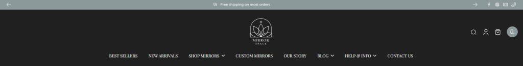 Mirror Space light dark mode