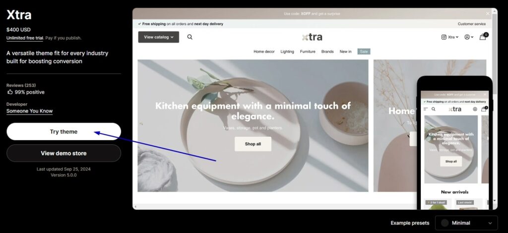 How to install the Xtra theme Shopify