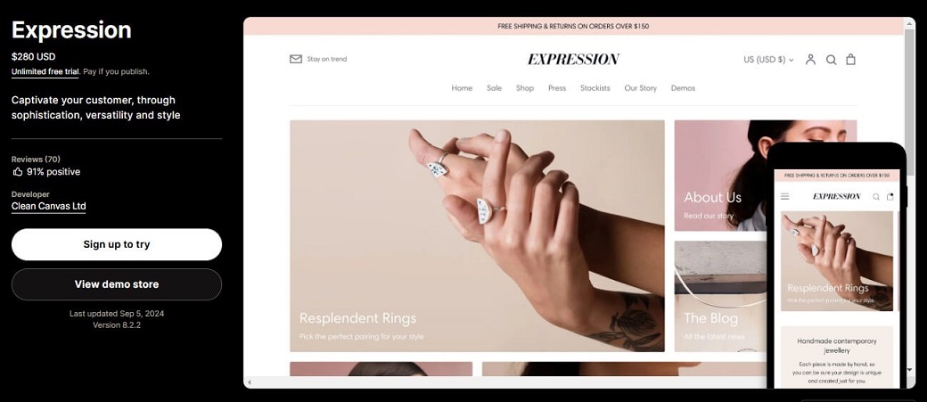 Expression Shopify theme review