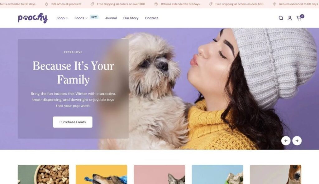 poochy- style of Vision Shopify theme