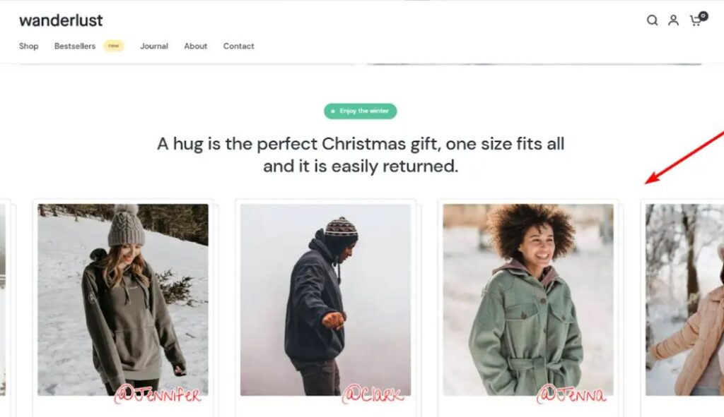 scrooling images - Shopify Vision theme feature