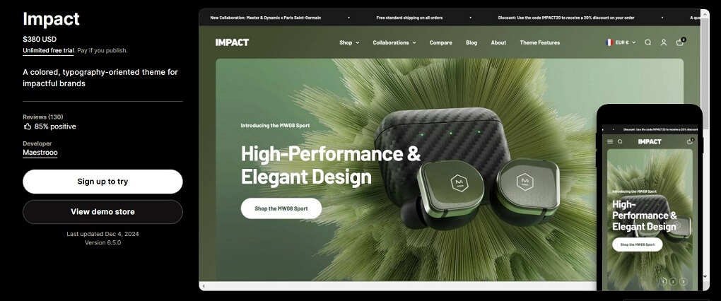 Impact shopify theme review: features, pros and cons