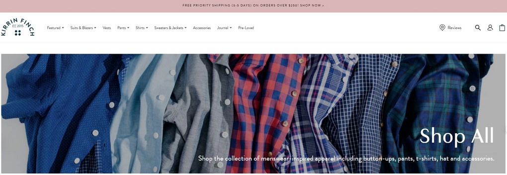 kirrin finch shopify clothing store examples