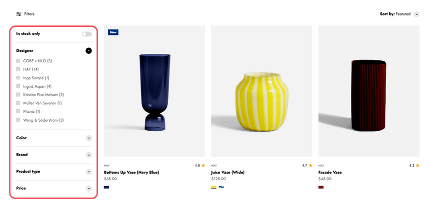 Shopify Impact theme review: Product filtering and sorting