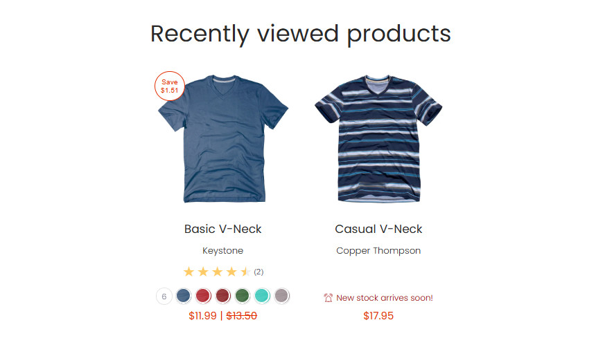 Avenue shopify theme review core feature: recently-viewed-products