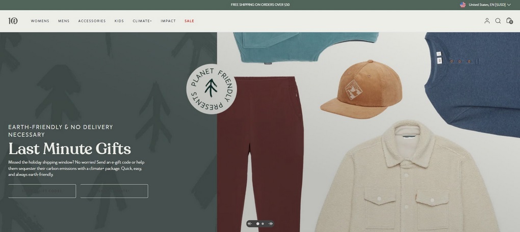 tentree shopify clothing store examples