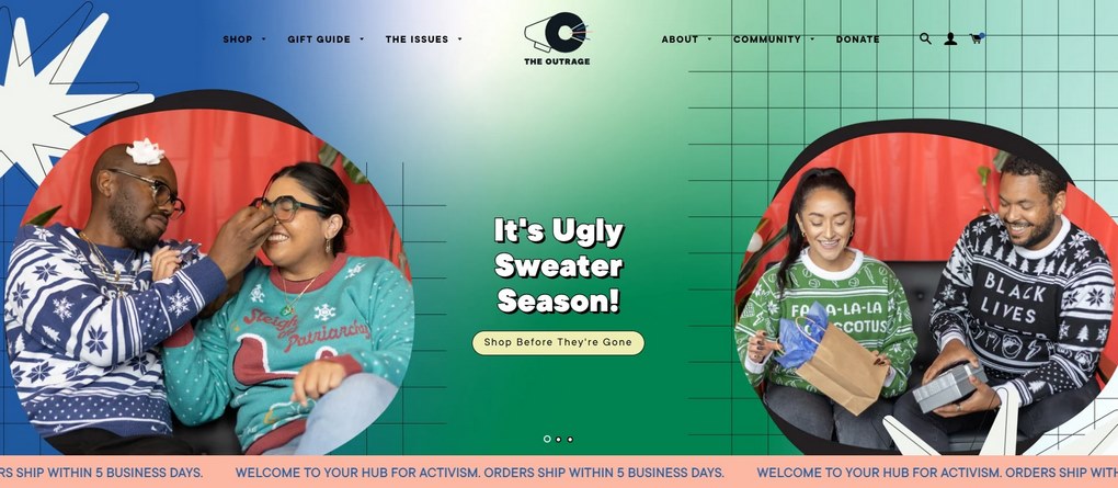 the outrage shopify clothing store examples