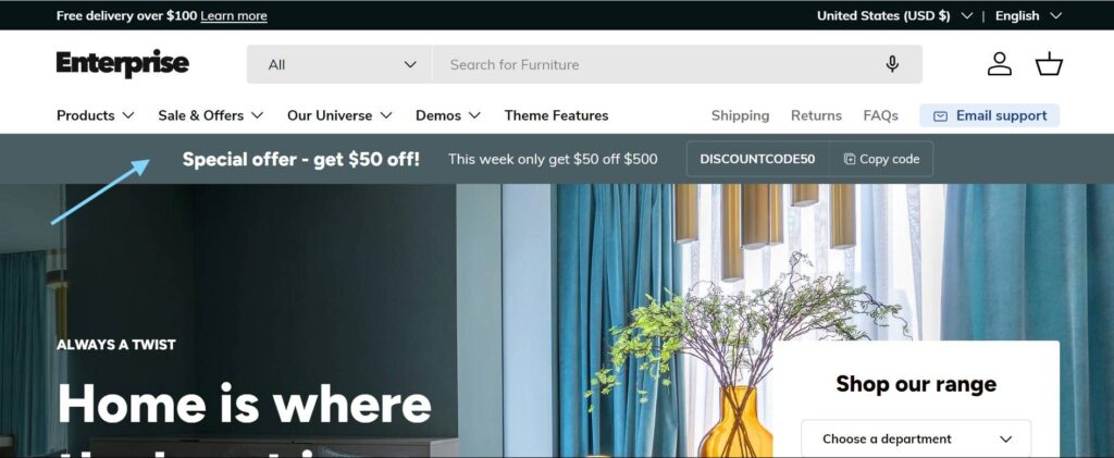 Shopify Enterprise theme review: Core Features