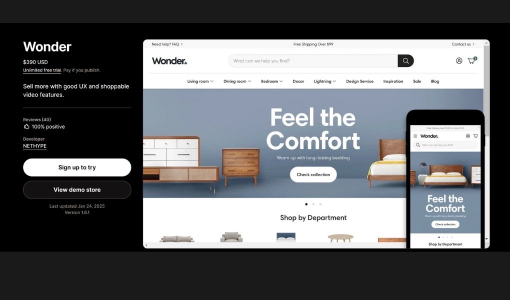 Wonder Shopify Theme: Living Preset