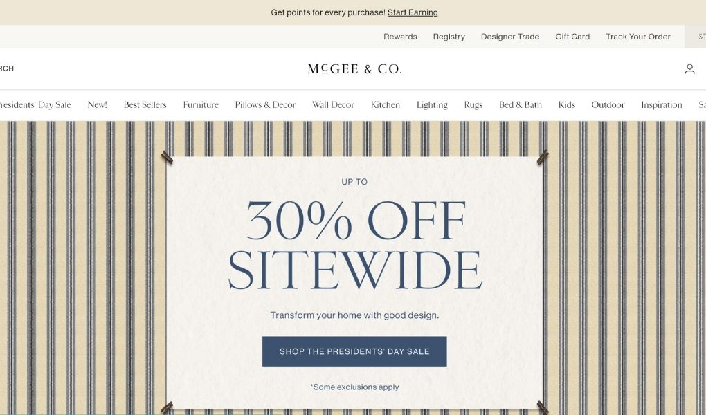 McGee & Co store - Top 15 Best Home Decor Shopify Stores