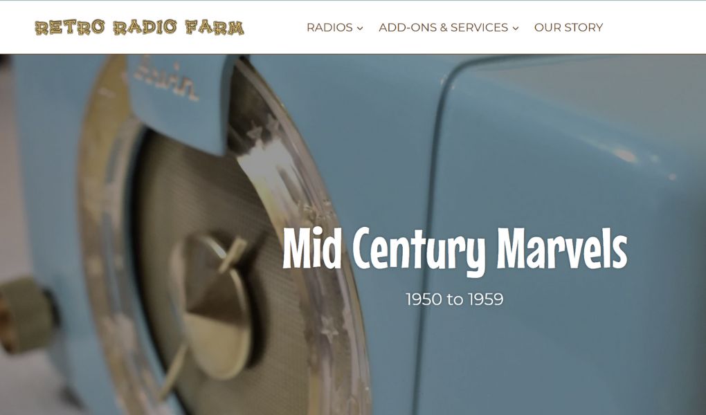 Retro Radio Farm (USA) - Top 10 Successful Shopify Electronics Stores Examples in 2025 