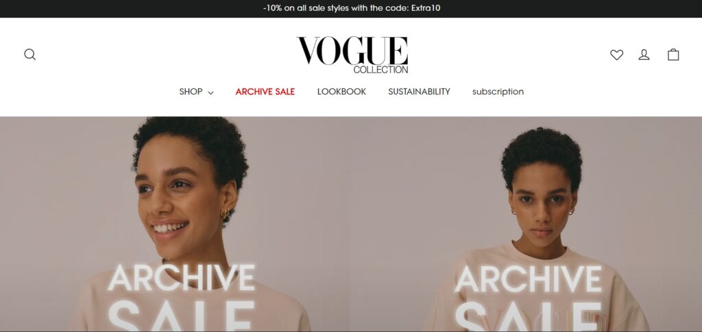 Vogue store using Motion Shopify theme