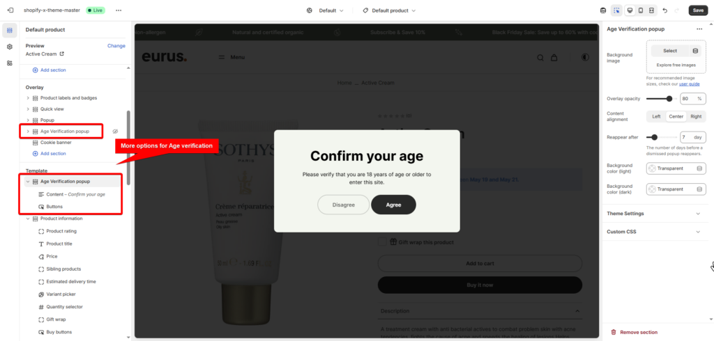 Eurus 8.7 - Age verification 