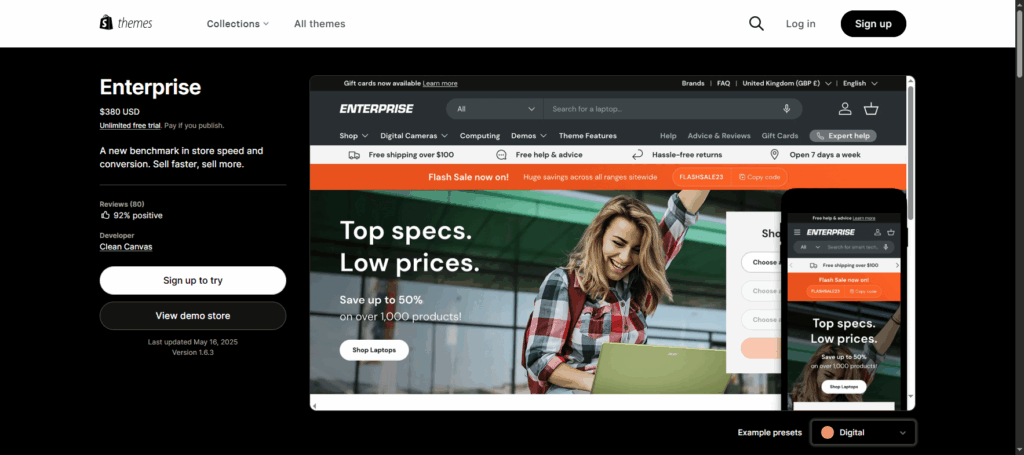 Best Shopify Premium Themes - Enterprise