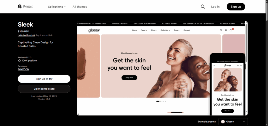 Best Shopify Premium Themes - Sleek