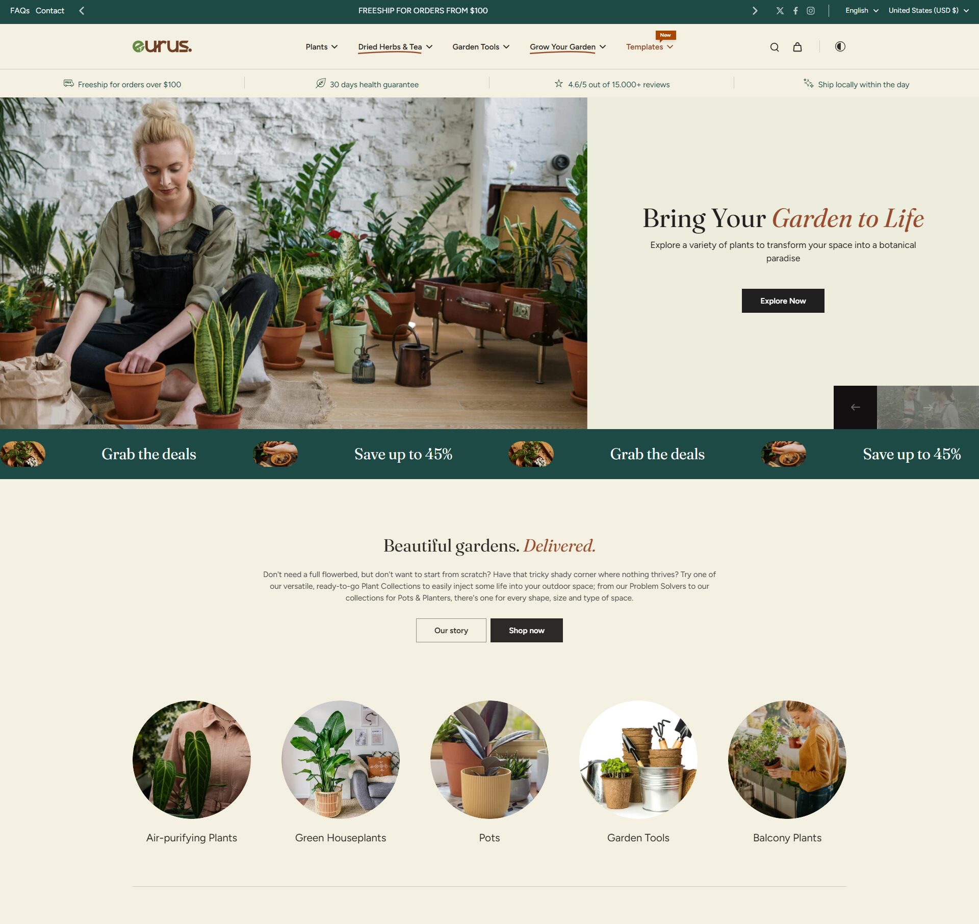 Eurus Shopify Theme - Breath preset