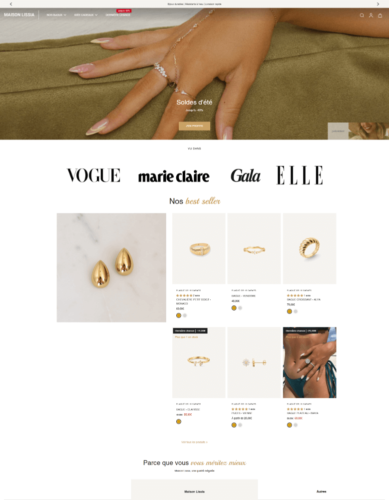 MAISON LISSIA Bijoux en plaque or 18 carats et Argent 925 ♡ 07 15 2025 02 43 PM 1 1