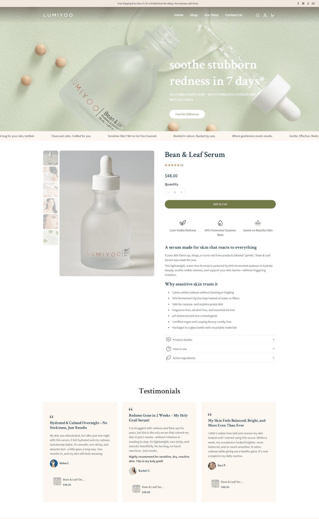 Lumiyoo store showcase using Eurus Theme